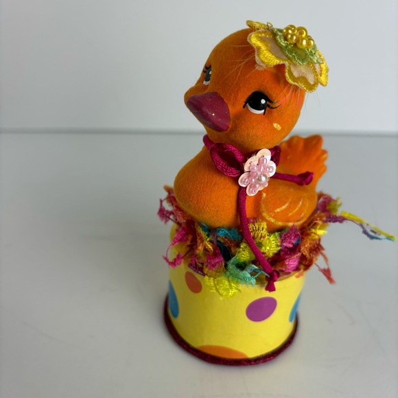Katherine’s Collection-Whimsical Orange Flocked Duck on box-vintage - Picture 3 of 11